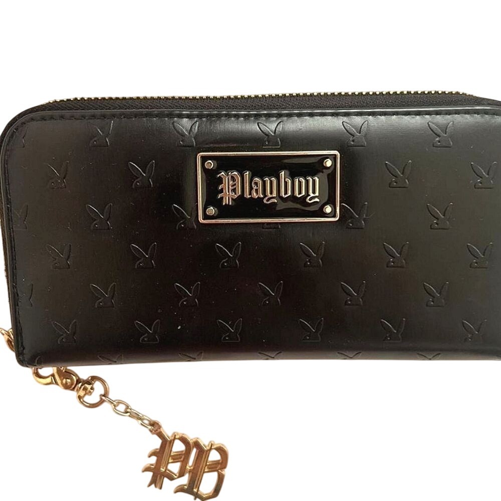 Playboy Logo Name Plate Bunny Embossed Wallet